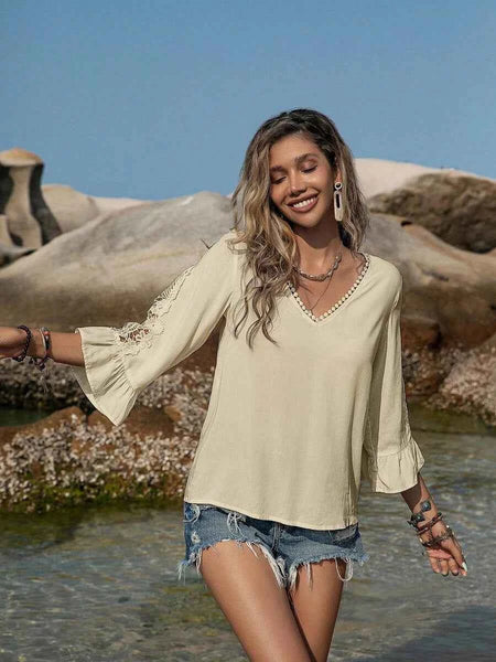 OLIVIA Top - Beige-Women Tops, Blouses & Tee- Boheme Junction