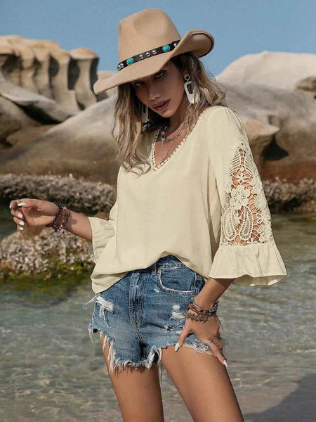 OLIVIA Top - Beige-Women Tops, Blouses & Tee- Boheme Junction