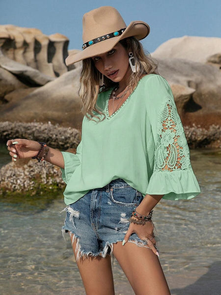 OLIVIA Top - Green-Women Tops, Blouses & Tee- Boheme Junction
