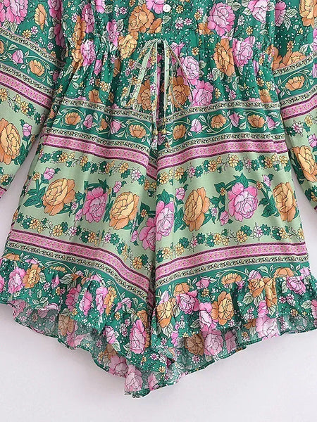 PALOMA Playsuit - Green-Playsuit- Boheme Junction