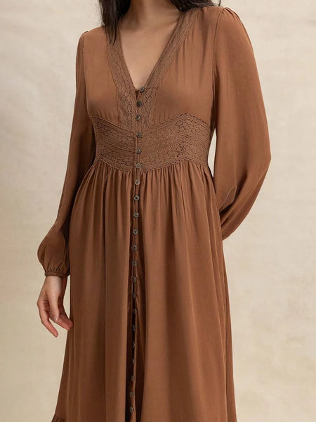 boheme junction Women Dresses PARIS Maxi Dress - Tan