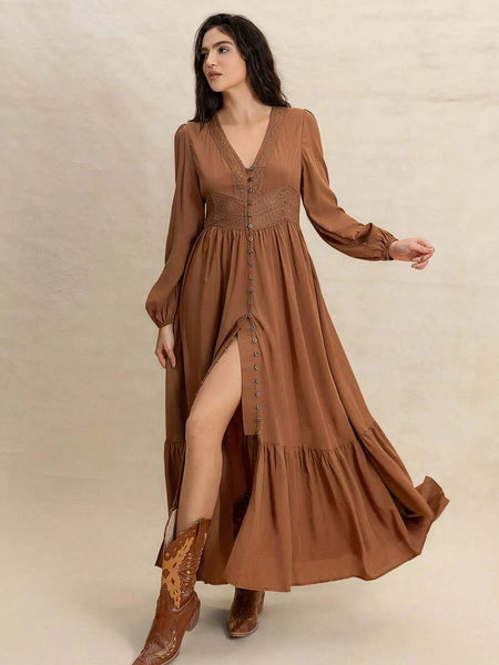 PARIS Maxi Dress - Tan-Women Dresses- Boheme Junction
