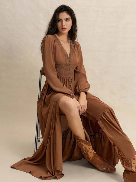 boheme junction Women Dresses PARIS Maxi Dress - Tan