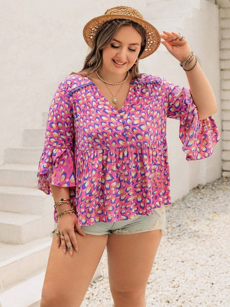 PLUS SIZE Rhea Top-Plus Size Blouses- Boheme Junction