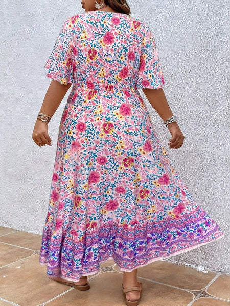 PLUS SIZE Mika Maxi Dress - Pink-Plus Size Dresses- Boheme Junction