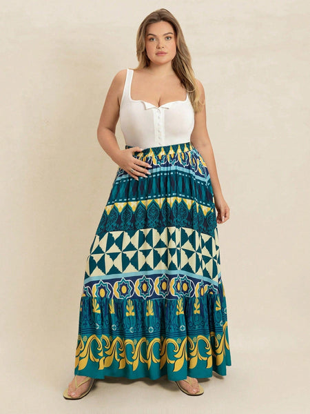 PLUS SIZE Adriana Maxi Skirt | LAST SIZES-Plus Size Skirts- Boheme Junction