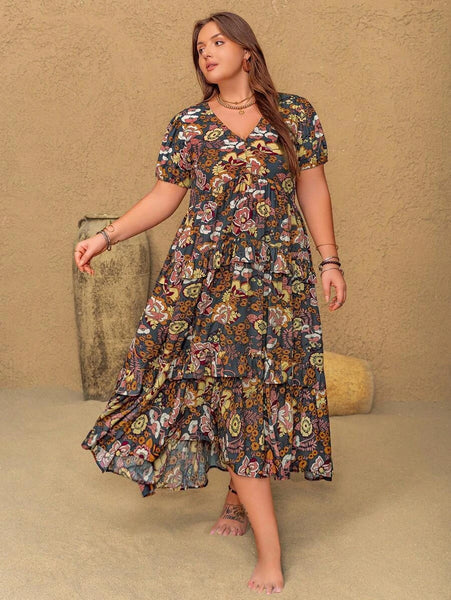 PLUS SIZE Aiden Maxi Dress - Grey-Plus Size Dresses- Boheme Junction