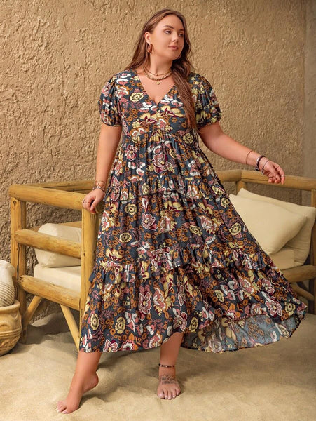 PLUS SIZE Aiden Maxi Dress - Grey-Plus Size Dresses- Boheme Junction