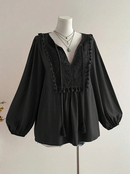 Boheme Junction Plus Size Tops PLUS SIZE Alyce Top - Black