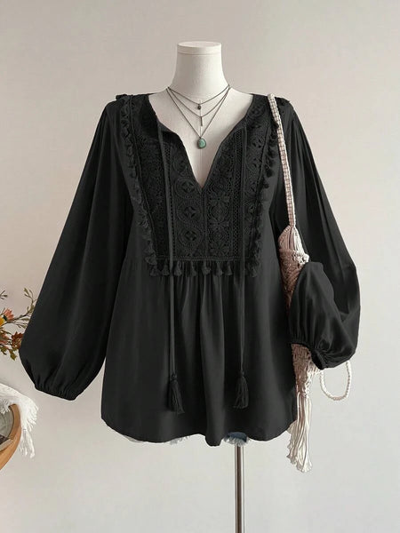 Boheme Junction Plus Size Tops PLUS SIZE Alyce Top - Black