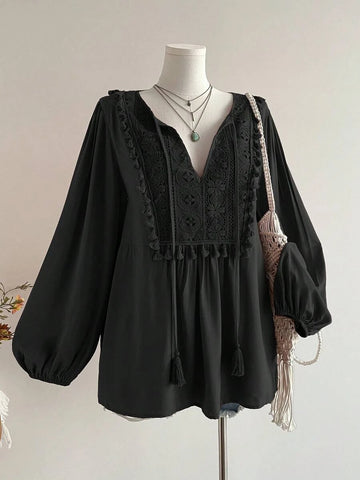 Boheme Junction Plus Size Tops PLUS SIZE Alyce Top - Black