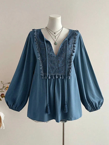 Boheme Junction Plus Size Tops PLUS SIZE Alyce Top - Blue
