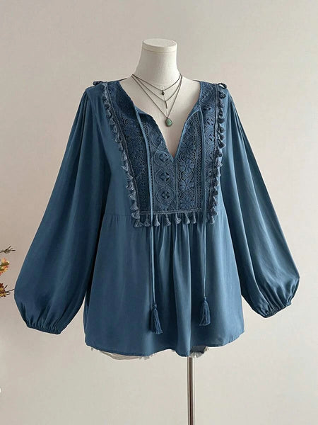 Boheme Junction Plus Size Tops PLUS SIZE Alyce Top - Blue
