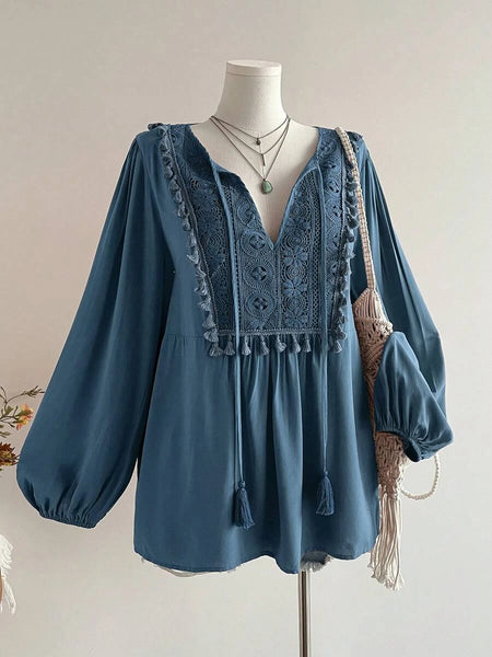 Boheme Junction Plus Size Tops PLUS SIZE Alyce Top - Blue