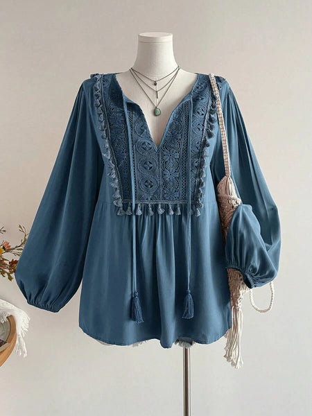 Boheme Junction Plus Size Tops PLUS SIZE Alyce Top - Blue