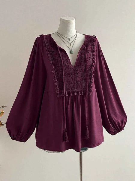 Boheme Junction Plus Size Tops PLUS SIZE Alyce Top - Burgundy