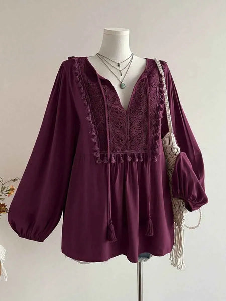 Boheme Junction Plus Size Tops PLUS SIZE Alyce Top - Burgundy
