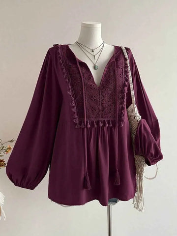 Boheme Junction Plus Size Tops PLUS SIZE Alyce Top - Burgundy