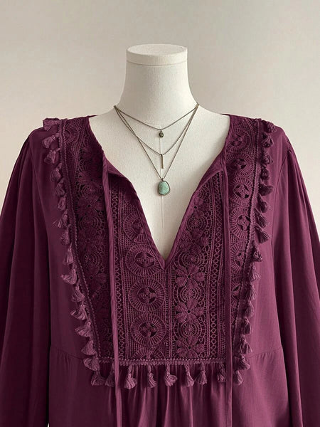 Boheme Junction Plus Size Tops PLUS SIZE Alyce Top - Burgundy