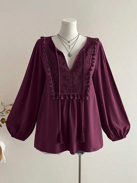 Boheme Junction Plus Size Tops PLUS SIZE Alyce Top - Burgundy