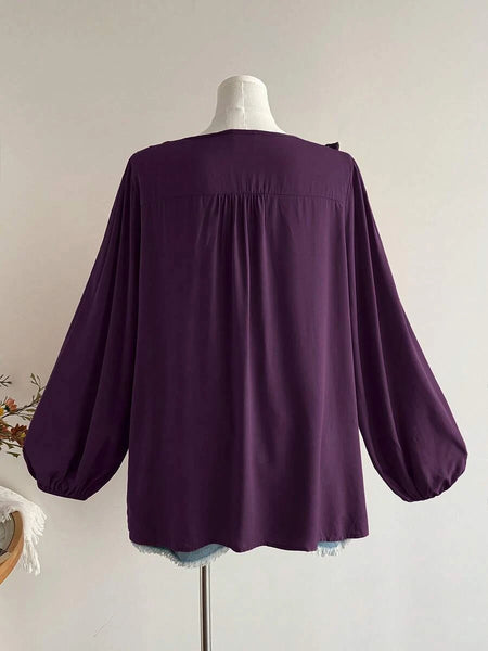 PLUS SIZE Alyce Top - Purple-Plus Size Tops- Boheme Junction