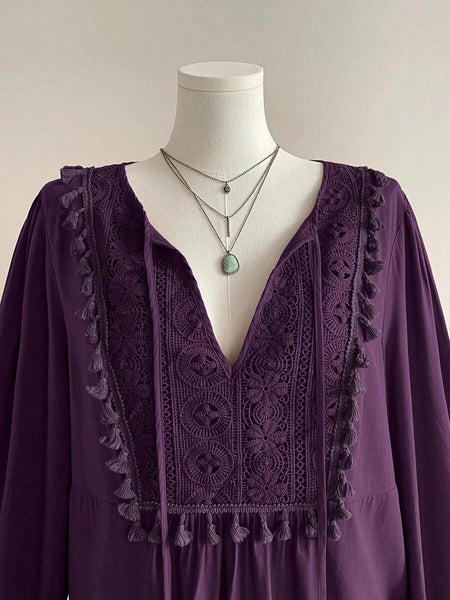PLUS SIZE Alyce Top - Purple-Plus Size Tops- Boheme Junction