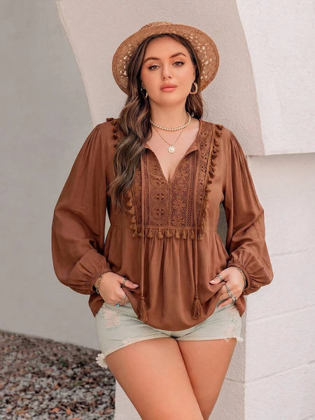 PLUS SIZE Alyce Top - Purple-Plus Size Tops- Boheme Junction