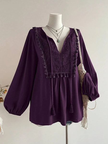 PLUS SIZE Alyce Top - Purple-Plus Size Tops- Boheme Junction