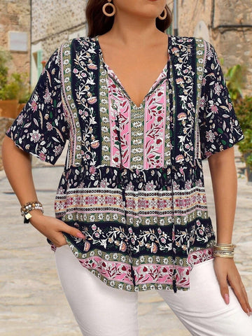 PLUS SIZE Aster Top | LAST SIZES-Plus Size Blouses- Boheme Junction