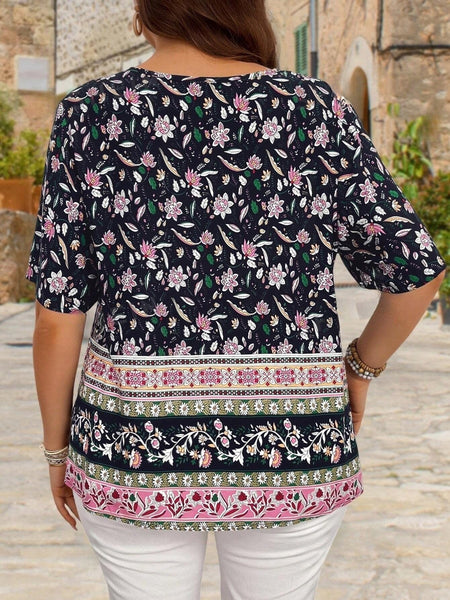PLUS SIZE Aster Top | LAST SIZES-Plus Size Blouses- Boheme Junction