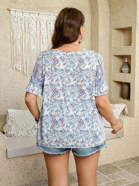 PLUS SIZE Benni Top - Blue | LAST SIZES-Plus Size Tops- Boheme Junction