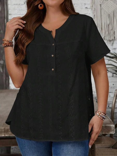 PLUS SIZE Bowie Top - Black-Plus Size Tops- Boheme Junction