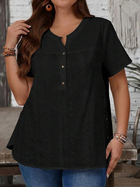 PLUS SIZE Bowie Top - Black-Plus Size Tops- Boheme Junction