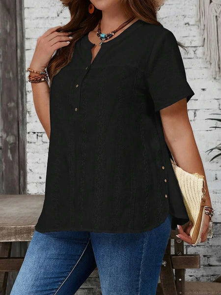PLUS SIZE Bowie Top - Black-Plus Size Tops- Boheme Junction