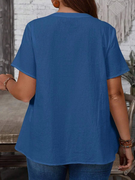 PLUS SIZE Bowie Top - Blue-Plus Size Tops- Boheme Junction