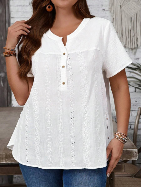 PLUS SIZE Bowie Top - White-Plus Size Tops- Boheme Junction