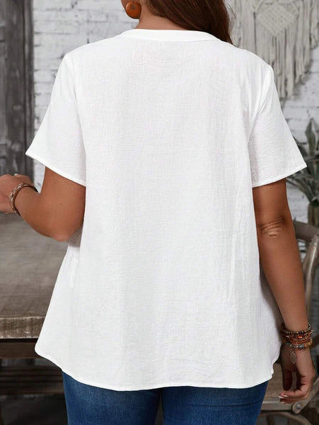 PLUS SIZE Bowie Top - White-Plus Size Tops- Boheme Junction