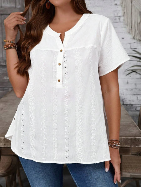 PLUS SIZE Bowie Top - White-Plus Size Tops- Boheme Junction