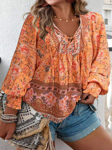 BOHEME JUNCTION Plus Size Tops PLUS SIZE Bradlee Top - Orange