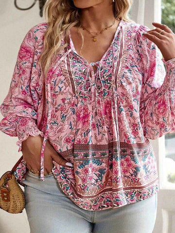 PLUS SIZE Bradlee Top - Pink-Plus Size Tops- Boheme Junction
