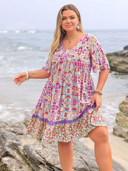 boheme junction Plus Size Dresses PLUS SIZE Capri Midi Dress - Purple