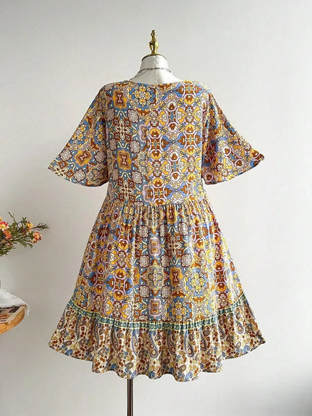 BOHEME JUNCTION Plus Size Dresses PLUS SIZE Capri Midi Dress - Yellow