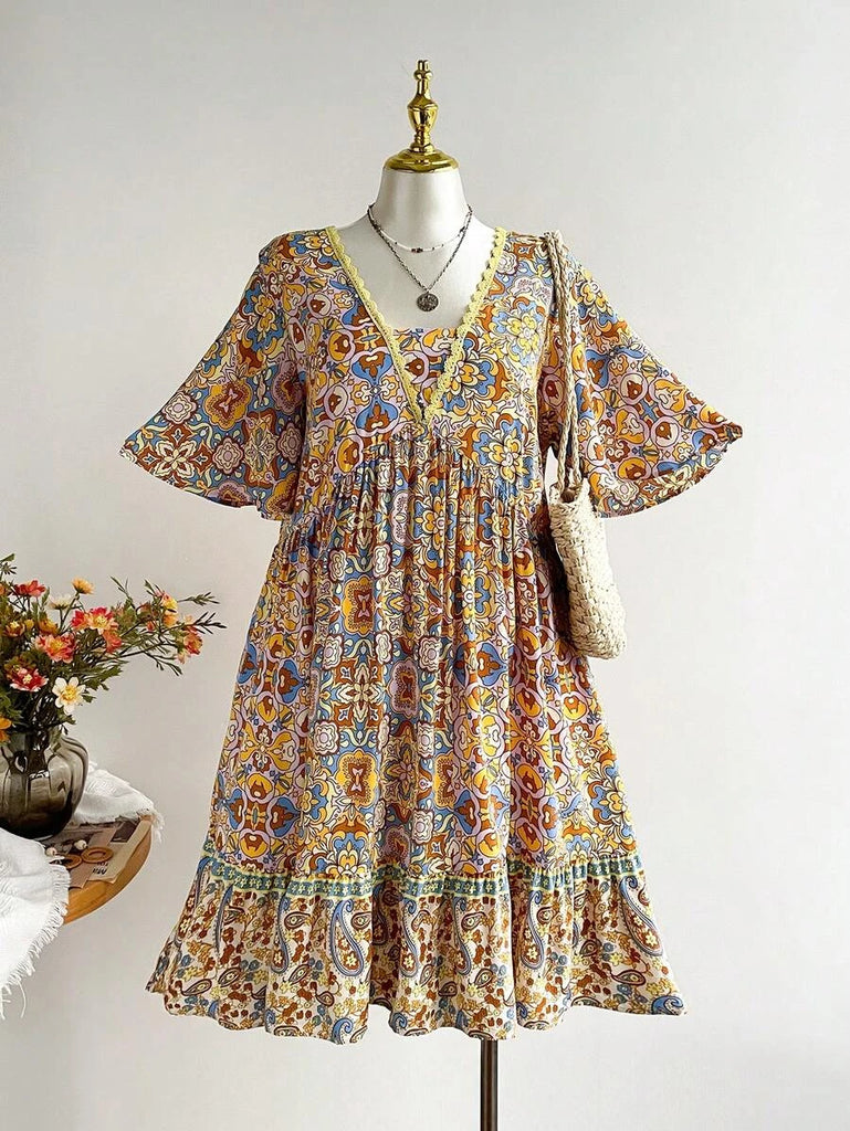 PLUS SIZE Capri Midi Dress - Yellow-Plus Size Dresses- Boheme Junction