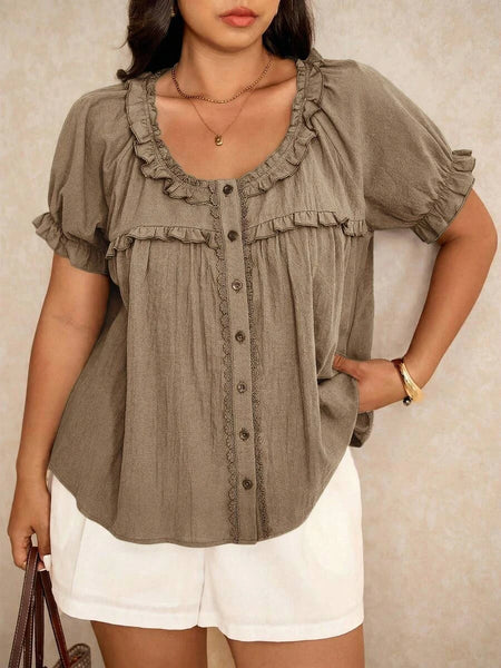 Boheme Junction Plus Size Tops PLUS SIZE Carla Top - Brown