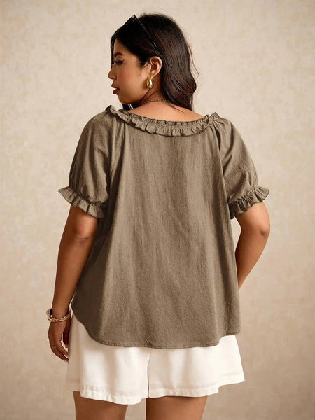 Boheme Junction Plus Size Tops PLUS SIZE Carla Top - Brown