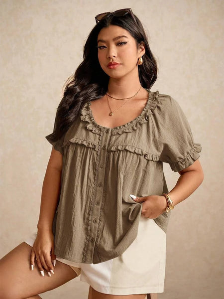 Boheme Junction Plus Size Tops PLUS SIZE Carla Top - Brown
