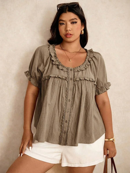 Boheme Junction Plus Size Tops PLUS SIZE Carla Top - Brown
