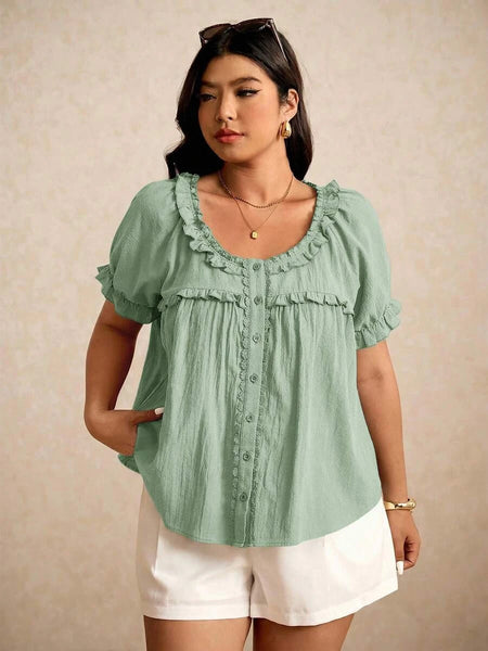 Boheme Junction Plus Size Tops PLUS SIZE Carla Top - Mint