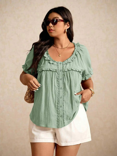 Boheme Junction Plus Size Tops PLUS SIZE Carla Top - Mint