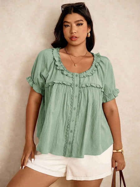Boheme Junction Plus Size Tops PLUS SIZE Carla Top - Mint